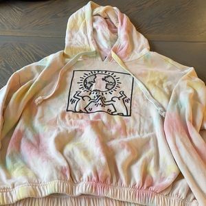 Target tie dye cropped sweatshirt